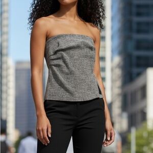 DECJUBA Gray Black Twill Women's Bustier Top